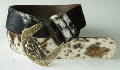 black-brown_and_white__hair_cowhide_belt_with_vintage_buckle